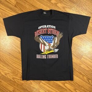 Vintage 90s Desert Storm Eagle T Shirt XL Screen Stars USA Military Gulf War